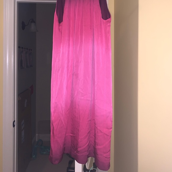 VINCE pink magenta ombré Silk slip dress XS pleats - Picture 2 of 4